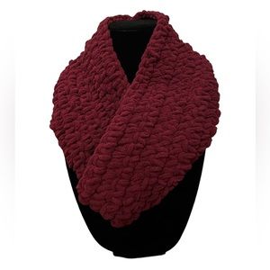 Burgundy Crocheted Infinity Scarf